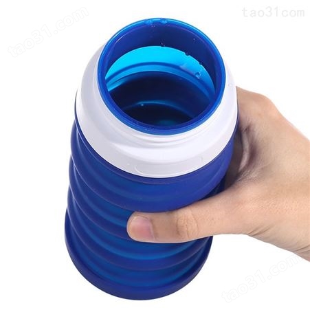 硅胶户外用品新款硅胶折叠水瓶 创意伸缩水壶 大号容量户外旅行车载杯硅胶水壶
