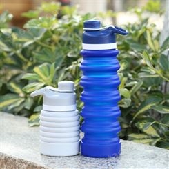 硅胶户外用品新款硅胶折叠水瓶 创意伸缩水壶 大号容量户外旅行车载杯硅胶水壶