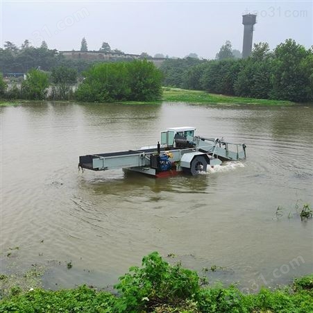 青州鸿兴全自动割草船 水葫芦收割打捞船