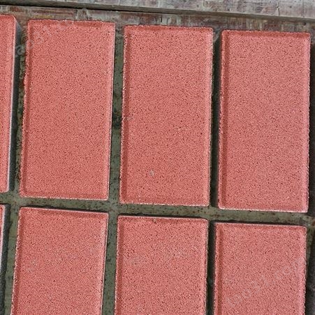 江夏彩晶石瓷砖 水泥彩色地砖施工 彩色盲道砖生产厂家 记中工程