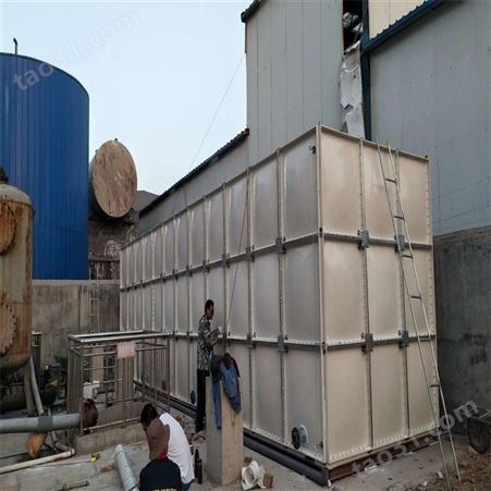 春田环保 现场安装 组合式保温蓄水池 60立方玻璃钢消防水箱 现货供应