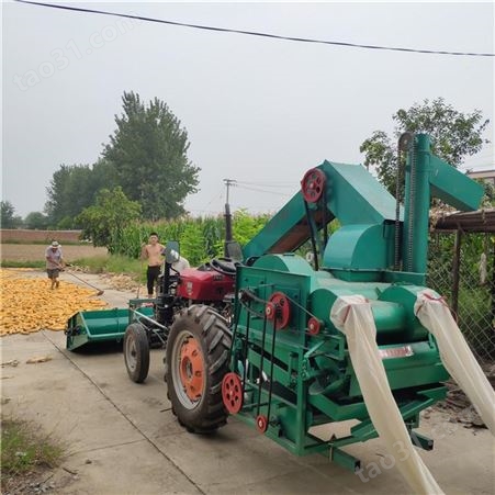 鲁丰大型玉米脱粒机 小四轮拖拉机带自走式玉米脱粒机