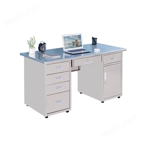 不锈钢办公桌 带抽屉写字台 不锈钢带电脑桌子台式