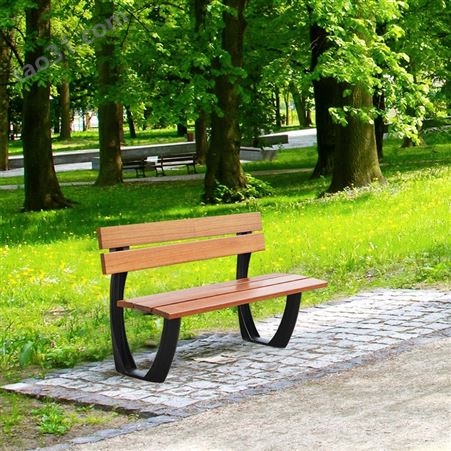 不锈钢公园椅 靠背菠萝格三人椅 小区室外坐凳休闲椅