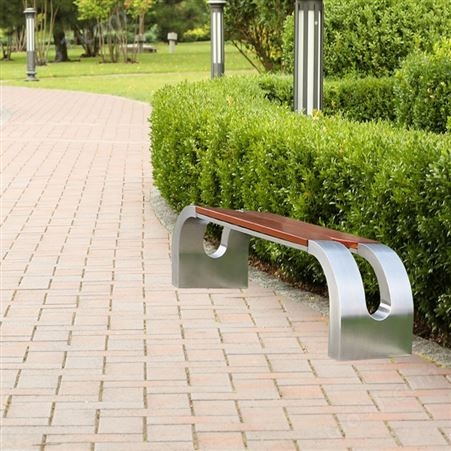 新款不锈钢长凳 公园户外室外排椅 广场商业街长条凳定制