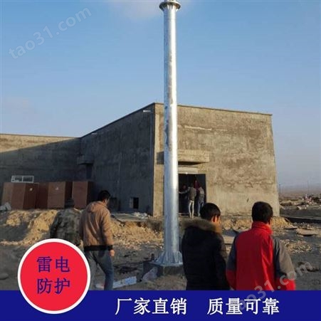 黑龙江大庆避雷塔安装 19米独立接闪杆避雷针塔 环形钢管杆避雷塔