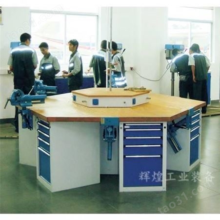 深圳 辉煌HH-364 安庆6工位不锈钢操作桌 南昌车间六角台厂家