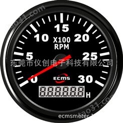 仪创 ECMS 901-00003 85mm转速小时表，黑色刻度盘+黑色前盖