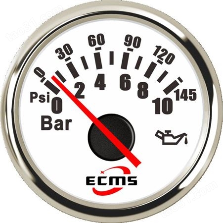 仪创 ECMS 801-00023 指针油压表 0-10bar 黑色表盘