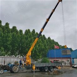广西 6-12吨异形平板起重机 卓力拖拉机平板随车吊
