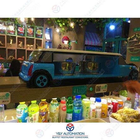 广州昱洋餐厅门店导轨式智能车型送餐机器人 实现送餐无人化