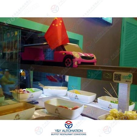 餐厅用轨道小车传送系统 实现一键无人送餐 适用各种类型自助餐厅