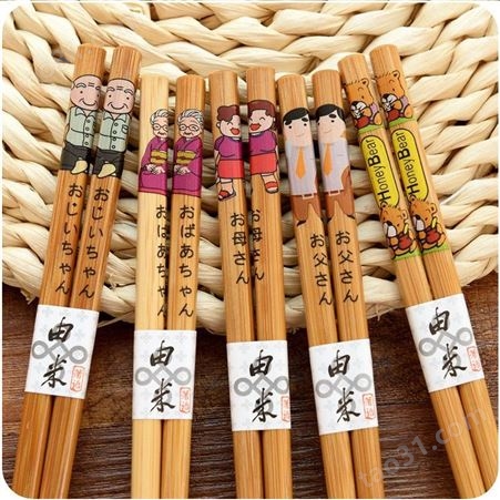 日式家居和风竹木筷子定做 礼盒便携餐具套装定制