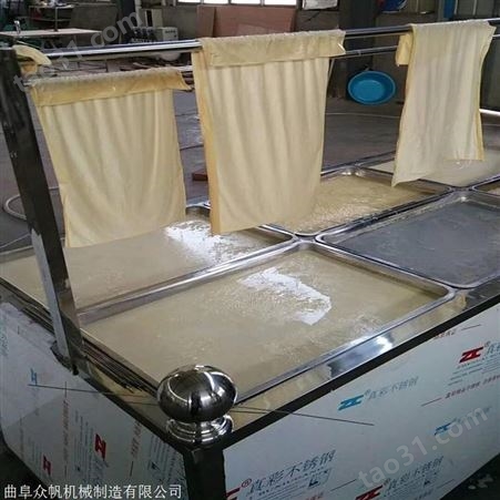 众帆机械 节能型豆油皮机 原生态腐竹豆皮机 酒店六盒豆油皮机