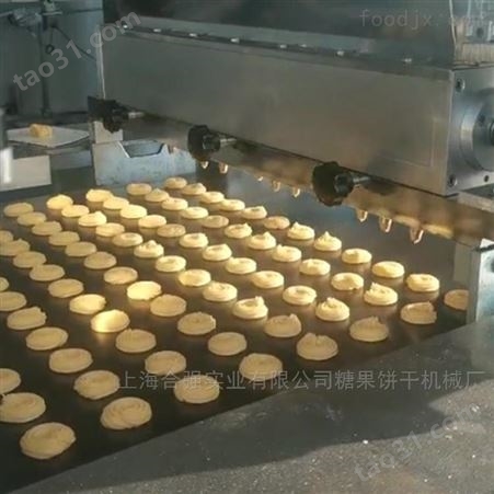供应钢丝切割曲奇饼生产线 四瓣花切割曲奇机 全自动钢带曲奇扭花生产线 上海合强HQ-CK800型
