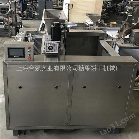 上海合强供应双排线切割曲奇机 带撒料曲奇挤出设备 HQ-CK800型全自动曲奇饼干生产线