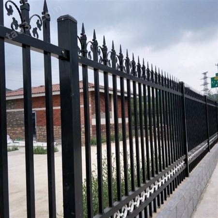 黑色锌钢围墙护栏 格拉瑞斯庭院电力围墙围栏 别墅单位铁艺围墙栏杆定制