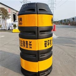安全警示交通圆柱型防撞墩电线杆防撞桶1.2米高电杆防撞围挡 隆亨