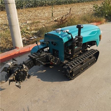 低矮大棚自走式旋耕机 遥控履带式旋耕设备 多功能柴油果园管理机