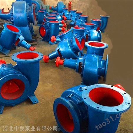 蜗壳混流泵电动15KW 吾峰中泉大型离心铸铁配件 落地式单级混流泵厂家