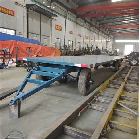 定制 牵引式平板车 厂区重型工具车 叉车牵引平板拖车