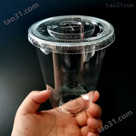 pla全生物降解透明杯盖 pla奶茶盖 高透明聚乳酸可降解塑料盖Degradable plastic