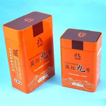 茶叶铁盒生产厂家 长方形马口铁茶叶铁盒 麦氏罐业 英红九号红茶茶叶罐铁罐定制