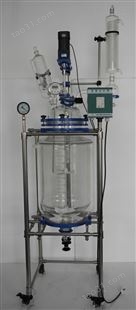双层玻璃反应釜50L耐腐蚀反应釜实验式搅拌蒸馏耐升降定制