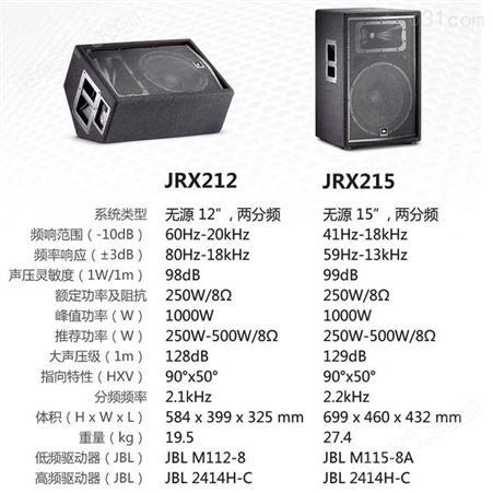 JBL  JRX212m专业舞台演唱音箱返听返送音箱会议报告厅音箱影院音箱厂家