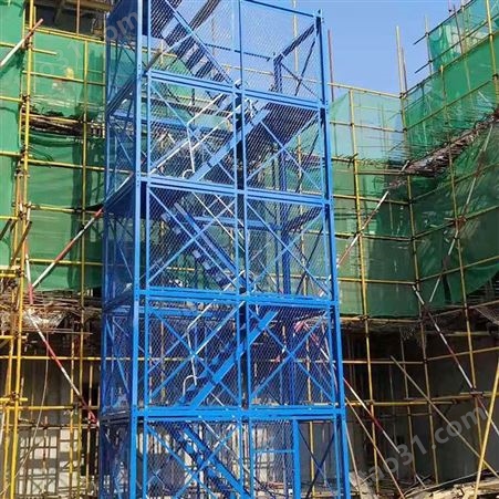 框架式安全梯笼 基坑施工通道箱式护笼 模块化笼梯爬梯 聚力金属定制