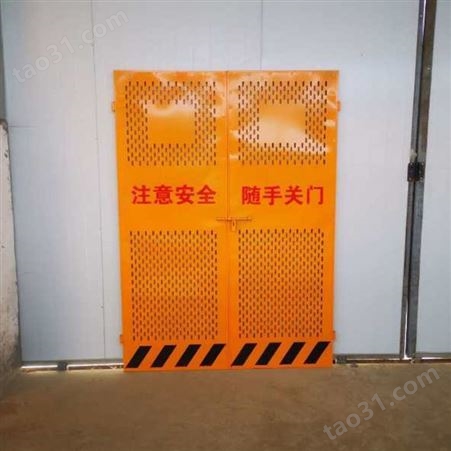 建筑工地电梯门 临时升降安全防护电梯门 井道防护门 聚力金属