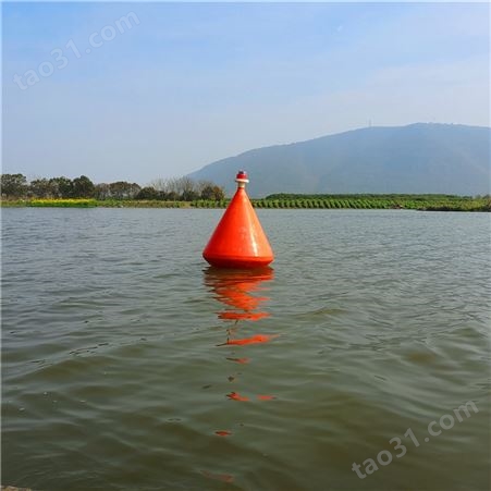 水上带灯航标 圆锥形红黄颜色塑料浮鼓